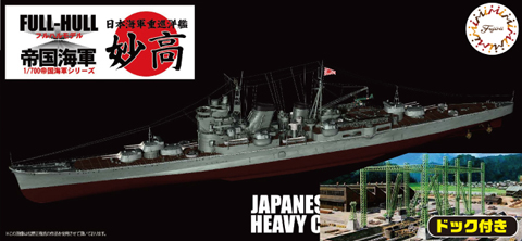 1/700 FHSP29 日本海軍重巡洋艦 妙高 フルハルモデル ドック付き｜1